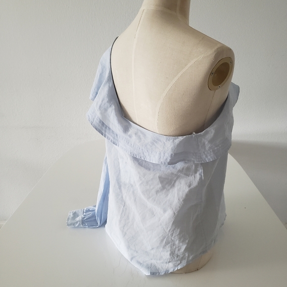 A.L.C. Brielle One-Shoulder blue Poplin Top size 10 NWT - Picture 8 of 12
